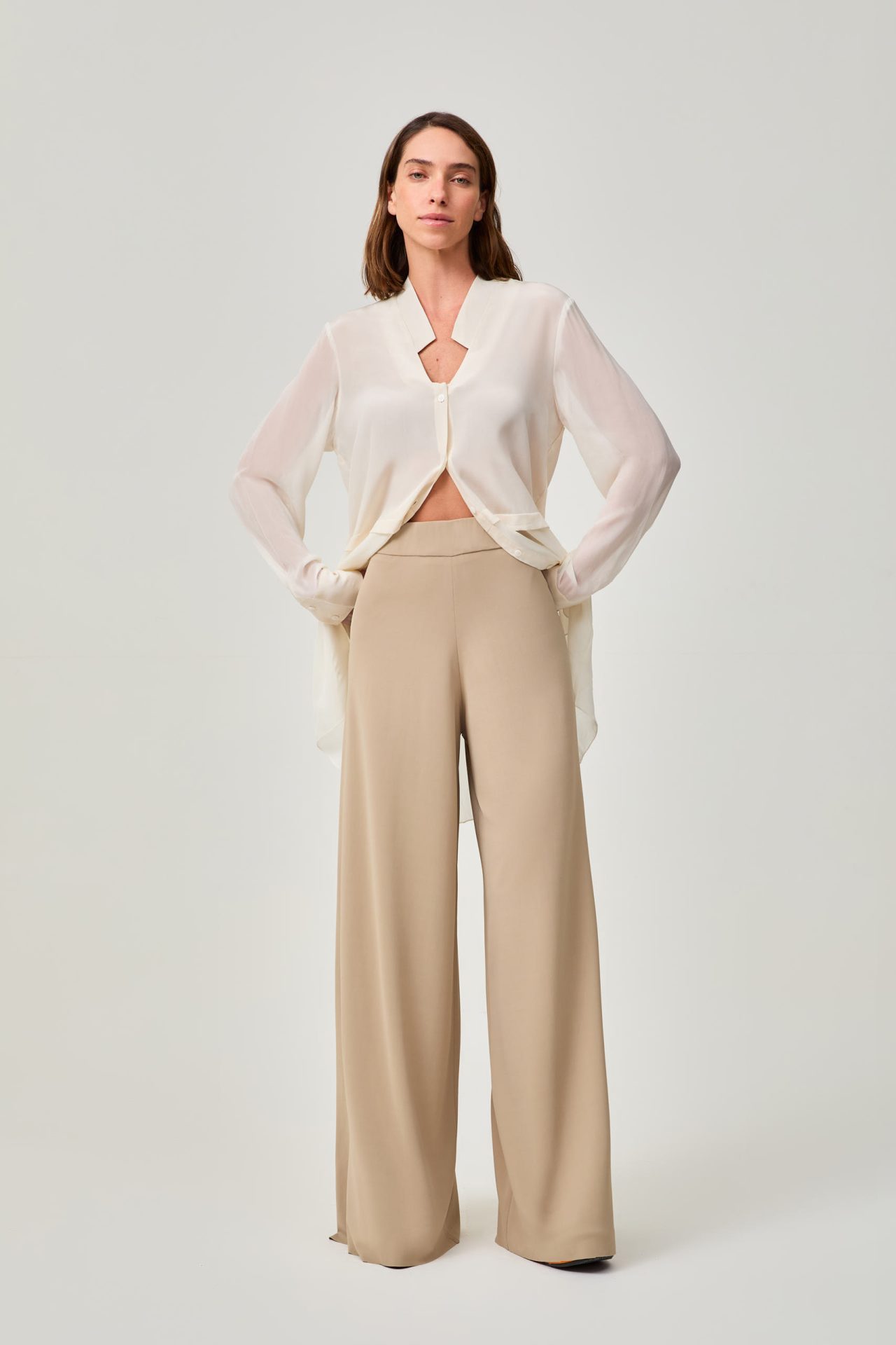 Calça Pantalona Cós Pregas