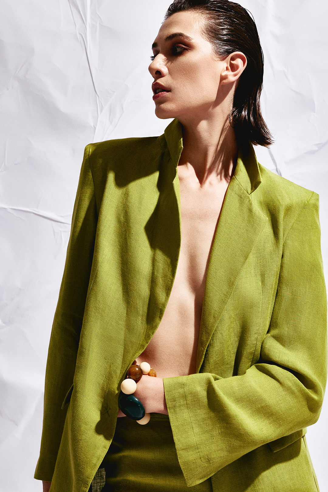 Blazer oversized linho liso
