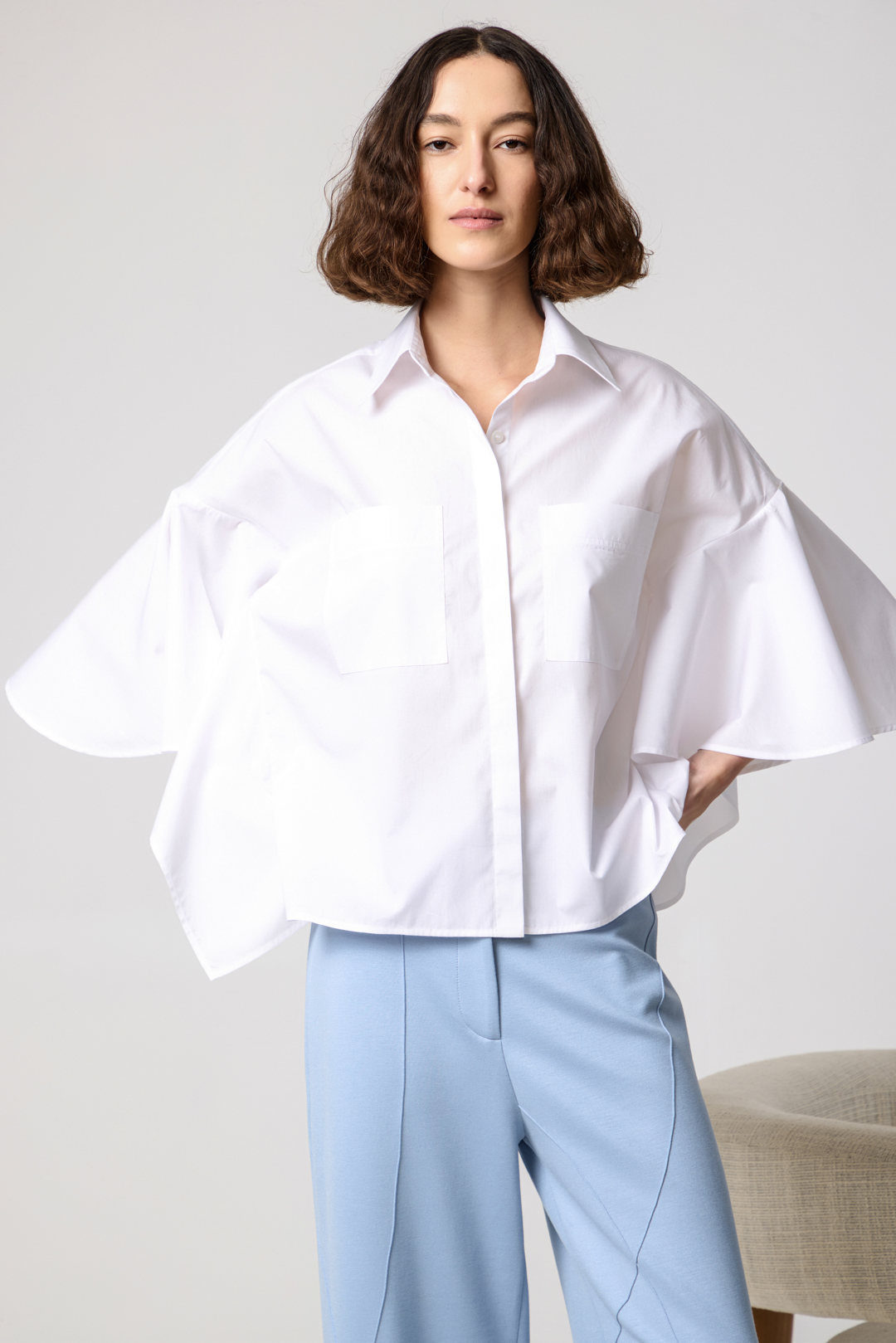 Camisa manga babado