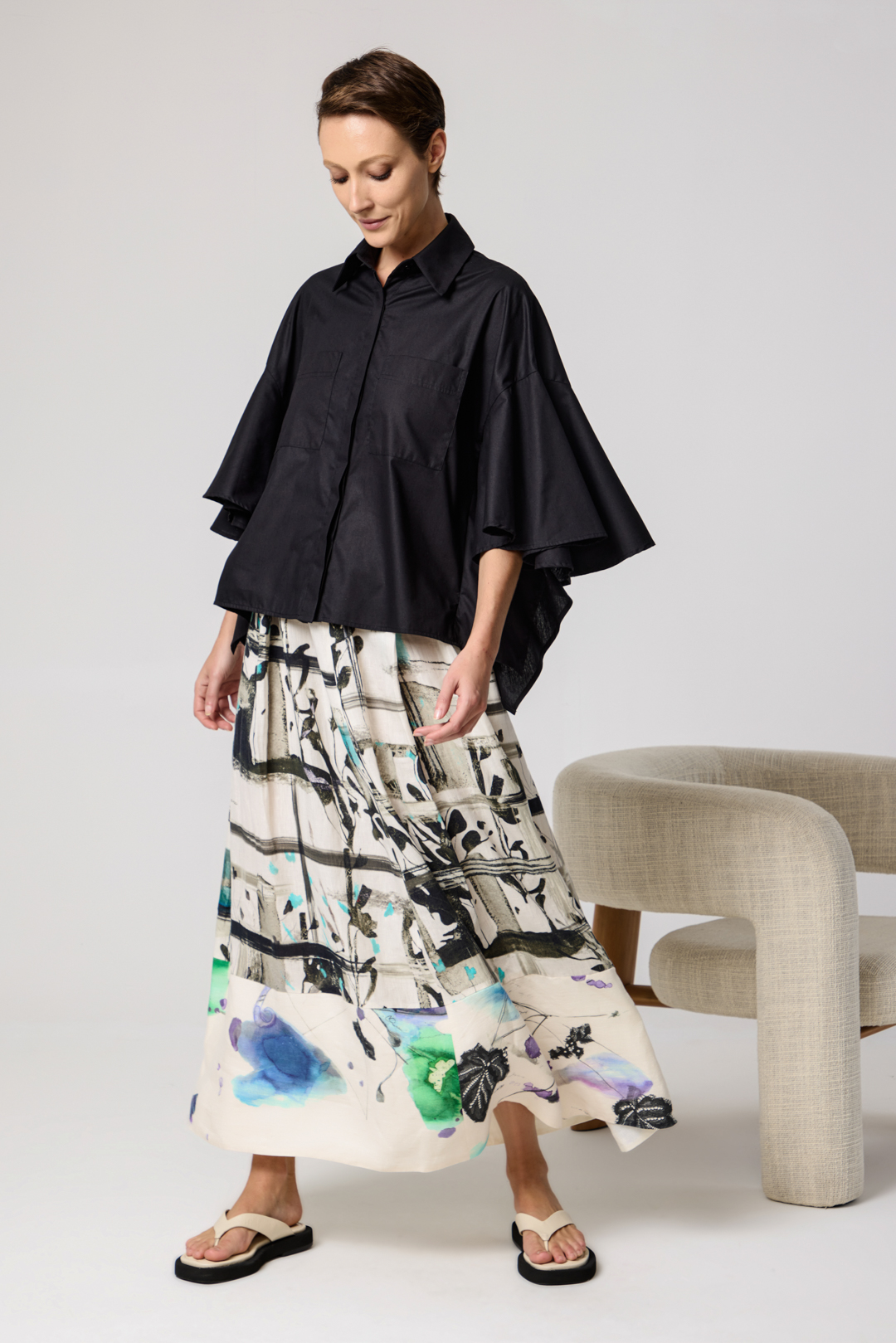 Saia linho mix estampas